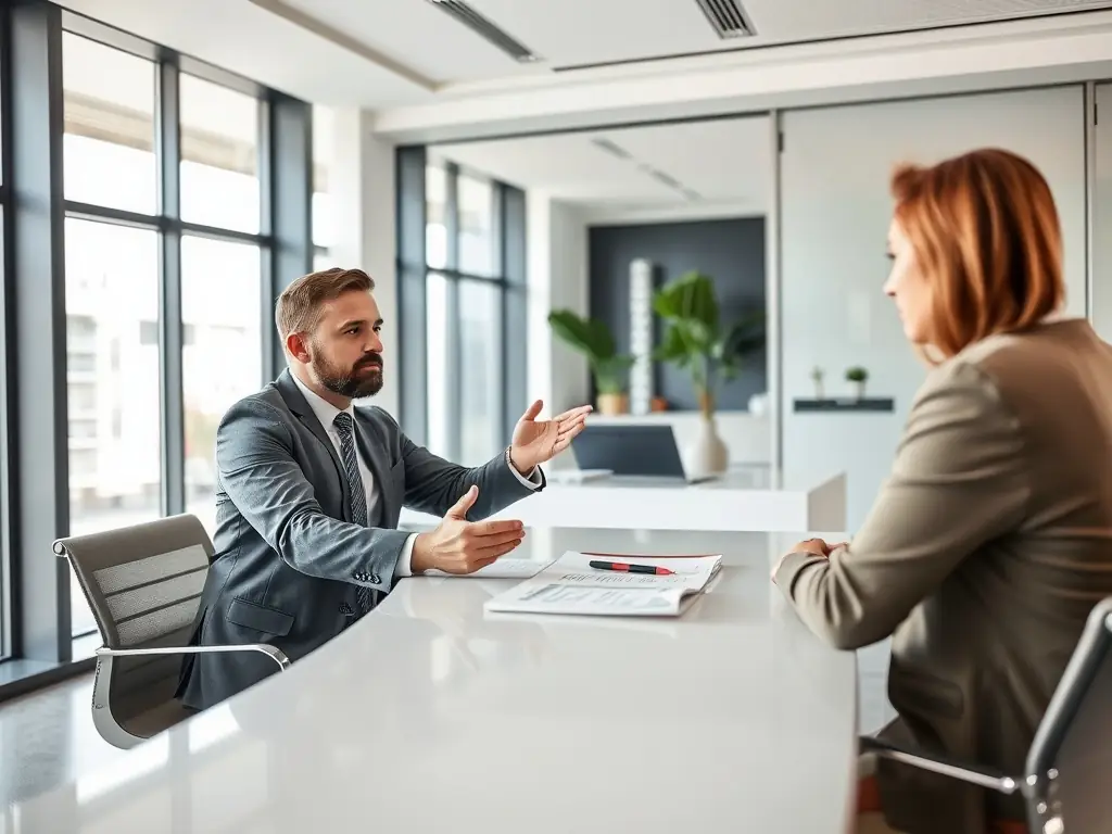 A consultant advising a sole proprietor, with a laptop displaying financial data, representing personalized tax advice.